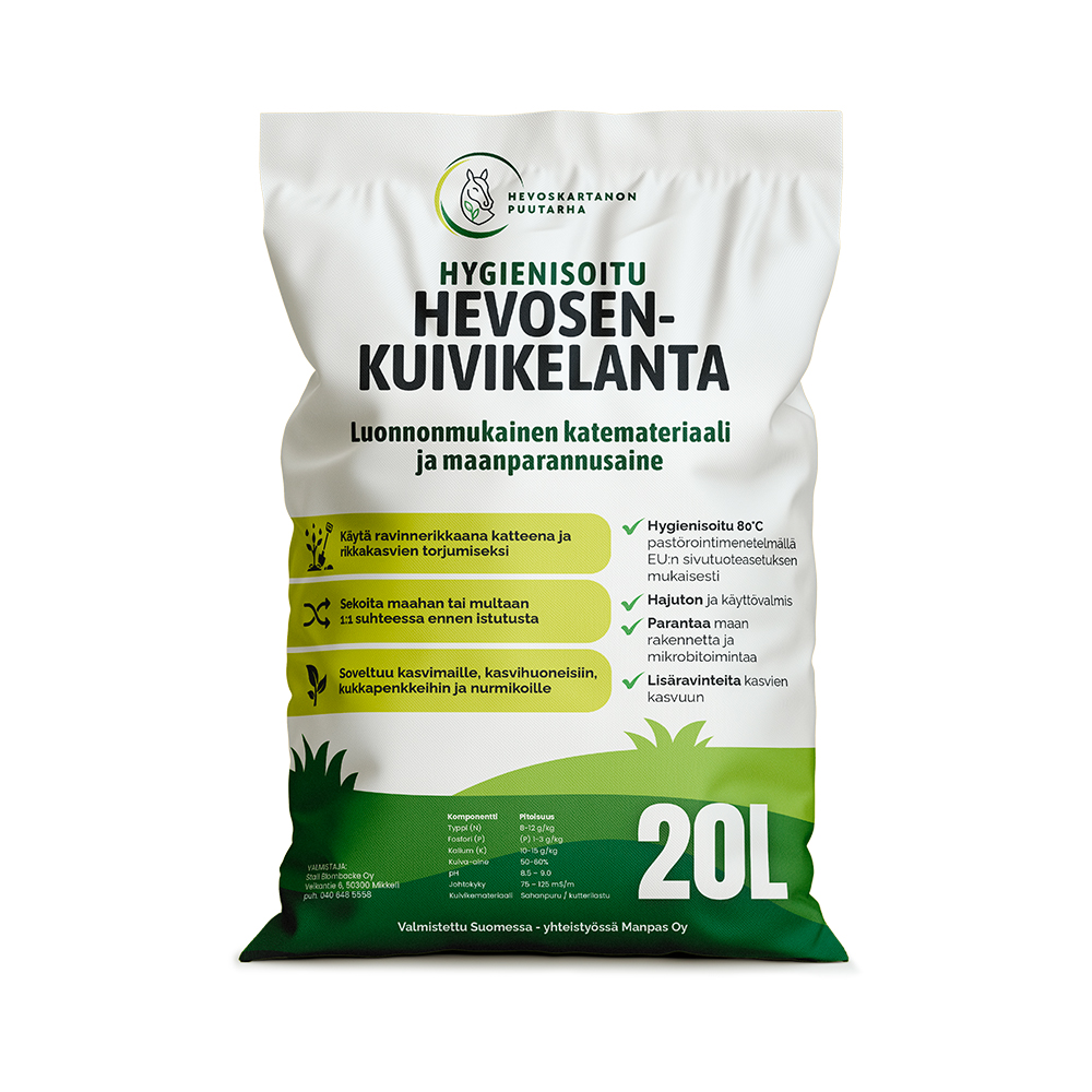 Hygienisoitu hevosen kuivikelanta 20 litraa